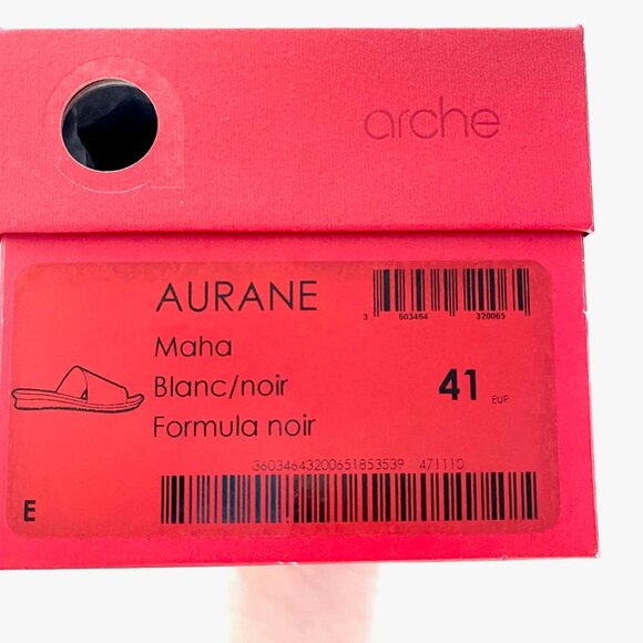 Arche Aurane Leather Slide Sandals in White/Black Size 9.5 - Picture 10 of 11